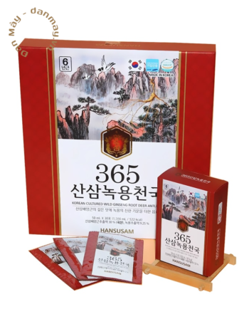 Nước Hồng Sâm Núi Nhung Hươu Hansusam 365 Hàn Quốc Hộp 30 Gói x 50ml